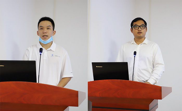 老员工代表讲话。李立云 摄4.JPG